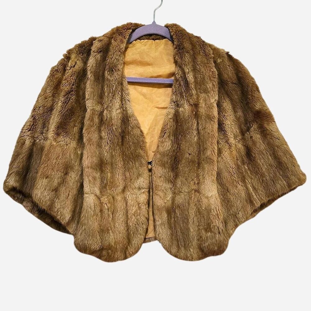 Tan Fur Capelet or Shawl